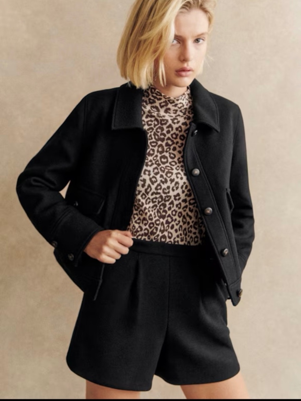 Sezane Black Wool Shorts Ismael SIZE 2 – NWT – Sold Out Model